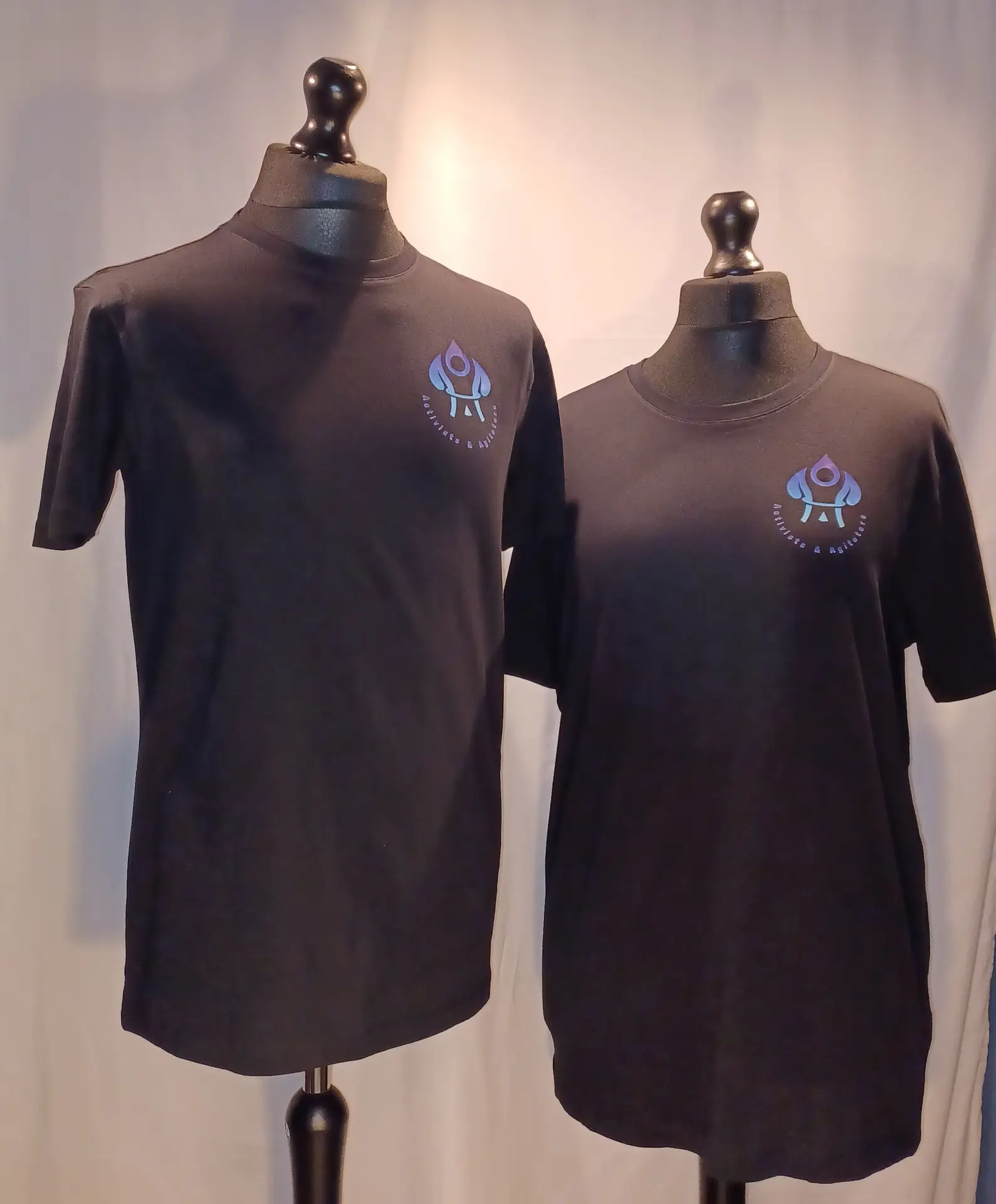 Black T-Shirt with Fade logo - dual front view