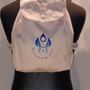 Pastel Pink mini backpack with logo